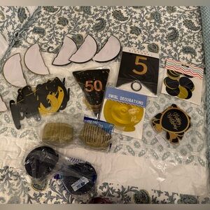 Black & Gold 50th Birthday Party Decorations Kit